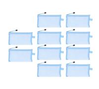 HUSHUI Tasch a Matita a Maglie da 10 Pezzi, Borse per Organizzatori di Carta A6 con Cartelle di File di Documenti Resistenti a Lacrime (Blu)