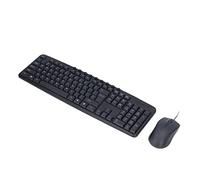 HUSHUI Tastiera Cablata e Mouse Combinati, Design Ergonomico, 113 Tasti per Desktop e laptop. Materiale ABS