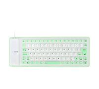 HUSHUI Tastiera in Silicone Leggera Portatile Silenziosa Morbida Confortevole USB Cablata Impermeabile e Antipolvere per Uso Domestico e in Ufficio (Verde)