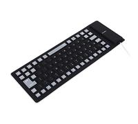 HUSHUI Tastiera in Silicone Leggera Portatile Silenziosa Morbida Confortevole USB Cablata Impermeabile e Antipolvere per Uso Domestico e in Ufficio (Nera)