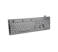 HUSHUI Tastiera Meccanica da Gioco retrò con 104 Tasti a Luce Mista per Computer Desktop e Laptop Design Ergonomico Impermeabile (Nera)