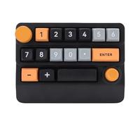 HUSHUI Tastierino Numerico Meccanico RGB Wireless, Tastierino Numerico Programmabile Macro Sostituibile a Caldo da 15 Tasti con Controllo Tramite Manopola e Joystick, USB C 2.4G Tri (Giallo Blu)