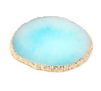 HUSHUI Tavolozza di Smalti per Unghie in Resina, Piastra di Miscelazione per Pratica Manicure con Design Dorato, per Gel per Unghie, Rossetti, Ombretti, Pigmenti, Strumento di (Blu)