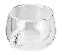 HUSHUI Tazza in Vetro Borosilicato Durevole e Alla moda. Elegante Tazza da caffè a Doppio Strato per Bar, Ristoranti, Feste