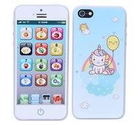 HUSHUI Telefono per Imparare L'inglese per Bambini, Giocattolo Divertente, Design a Cartoni Animati, Touch Screen Musicale, per lo Sviluppo Precoce del Bambino, Plastica Premium da 12,5 Cm (Bianco)