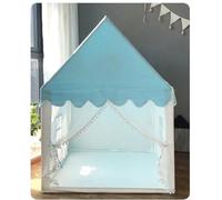 HUSHUI Tenda da Gioco per Bambini con un Bellissimo Design e Tende in Pizzo per Avventure di Gioco Al Coperto per Bambini, Tessuto Morbido e Plastica Resistente (Azzurro)