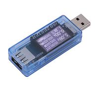 HUSHUI Tester Digitale per Misuratori di Tensione e Corrente USB Ad Alta Precisione per Dispositivi di Ricarica Portatili, Compatto e Durevole con funzionalità 8 in 1 (blu)