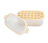 HUSHUI Vassoio per Cubetti di Ghiaccio con Coperchio e Contenitore Dal Design a Rilascio Facile per Feste e Riunioni di Famiglia, Realizzato in Materiale PET PP Sicuro (Beige)