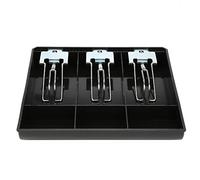 HUSHUI Vassoio per Registratore di Cassa per Cassieri con Clip in Metallo, Materiale ABS Resistente, Design Multiscomparto per Supermercati e Negozi, Dimensioni 9,7"x9,7" (#1)