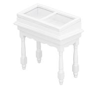 HUSHUI Vetrina per Casa delle Bambole in Legno Dal Design Compatto e Ribaltabile per Scene in Miniatura 1/12 (Bianco)