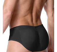HUSILKY Intimo Hip-up da Uomo,Imbottito da Boxer Slip da Uomo con Imbottitura Sui Fianchi Che Migliora i Glutei(Black,L)