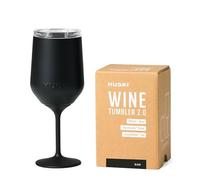 Huski Bicchiere da vino 2.0, in acciaio inox di alta qualità, con stelo staccabile e coperchio EasySlider, triplo isolamento, mantiene le bevande fredde per ore (acciaio inossidabile spazzolato)
