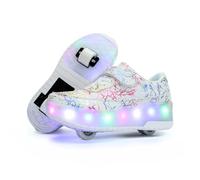 HUSKSWARE Pattini a rotelle, per Ragazzi e Ragazze, con 4 Ruote, Regolabili, con Ruote, Colore Nero, Bianco,Rosa 28-40 EU