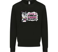 Husky Alaskan Non Mi Piacciono Le Persone Al Mattino Uomo Felpa Maglione
