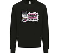 Husky Alaskan Non Mi Piacciono Le Persone Al Mattino Uomo Felpa Maglione