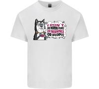 Husky Alaskan Non Mi Piacciono Le Persone Mattine Uomo Cotone T-Shirt Tee Top