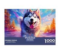 Husky - Animale dei cartoni animati Puzzle 1000 Piezas Rompecabezas 38x26cm/1000pcs Regalos Para Adultos Y Niños DIY Creative Intelectual Desafío