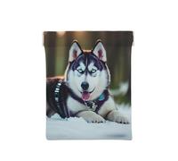 Husky - Borsa per monete con stampa di cane, organizer per monete, porta cambiamenti, portafoglio da viaggio piccolo, per monete, cambiamenti, cuffie, Cane Husky, Taglia unica, Moda
