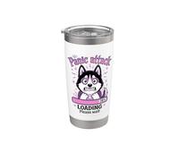 Husky Cane Divertente Attacco Panico Loading Kawaii Bicchiere termico in acciaio inox doppia parete
