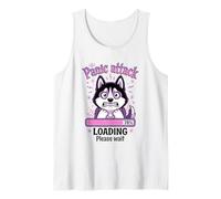 Husky Cane Divertente Attacco Panico Loading Kawaii Canotta