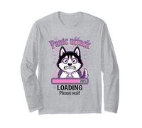 Husky Cane Divertente Attacco Panico Loading Kawaii Maglia a Manica