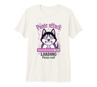 Husky Cane Divertente Attacco Panico Loading Kawaii Maglietta Premium