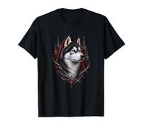 Husky con Torri Gotiche Cremisi Maglietta