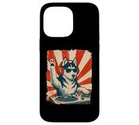 Husky DJ House Music Retro Amante dei cani Custodia per iPhone 14 Pro Max