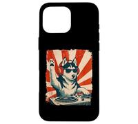 Husky DJ House Music Retro Amante dei cani Custodia per iPhone 16 Pro Max