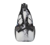 Husky Dog Blue Eyes Pattern Sling Bag Cross Body Bag Borsa a tracolla Marsupio Viaggi Escursionismo Zaino per donne e uomini, nero, taglia unica, Nero, One Size