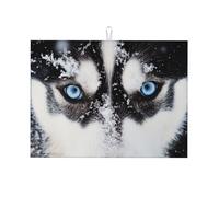 Husky Dog Blue Eyes Tappetino scolapiatti per bancone della cucina in microfibra assorbente scolapiatti riutilizzabile lavabile extra large 45,7 x 61 cm