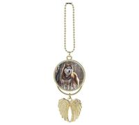 Husky Dog Car Hanging Ornament Rear View Mirror Pendant Lucky Presents Hanging Ornament Funny Car Pendant for Office Auto Home Decoration Gold-style