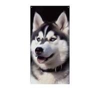 Husky Dog Door Cover Banner 90x180cm Festone Festone Stagionale Cartello di Benvenuto Decorazione Verticale Porta Appeso Per Portico Ingresso Giardino Decor