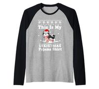 Husky Dog Funny Xmas Sweater This Is My Christmas Pajama Maglia con Maniche Raglan