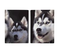 Husky Dog - Porta passaporto da viaggio con scomparti per carte di credito e carta d'imbarco, porta passaporti, carte di credito