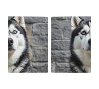 Husky Dog - Porta passaporto da viaggio con scomparti per carte di credito e carta d'imbarco, porta passaporti, carte di credito