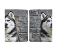 Husky Dog Porta passaporto ultra sottile in pelle PU organizer per documenti da viaggio compatto premium internazionale per passaporto americano copertura per donne e uomini
