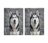 Husky Dog Porta passaporto ultra sottile in pelle PU organizer per documenti da viaggio compatto premium internazionale per passaporto americano copertura per donne e uomini