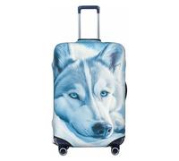 Husky Dog Resting in The Snow - Copribagagli da viaggio elastico, antipolvere, antigraffio, adatto per valigie da 56-61 cm