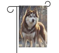 Husky Dog Summer Garden Flag Double Face 30,5 x 45,7 cm Bandiere da cortile Primavera Sole Bandiere da giardino Stagionale Benvenuto all'aperto Bandiera Decorazione