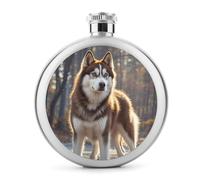 Husky Dog Whisky, piccola fiaschetta portatile da viaggio per liquori, in acciaio inox, a prova di perdite, per feste di nozze, testimone dello sposo, regalo per damigella d'onore, 141,7 g