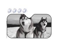 Husky Dogs - Parasole per parabrezza auto da neve 2025 parasole pieghevole divertente per auto parasole per finestrini anteriori per interni automobilistici, protezione solare media