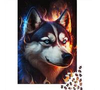 Husky Doppio Colore Puzzle 1000 Pezzi Puzzle per Adulti Immagine Bicolore Puzzle per Famiglia Relax Decorazione Regalo 52x38cm/1000pcs