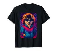 Husky Estetico Retrò anni '80 In Tuta Giacca Vaporwave Cane Maglietta