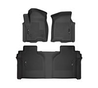 Husky Liners Compatibile con Chevrolet Silverado/GMC Sierra 1500 a cabina doppia 2019-2020 - con contenitore di fabbrica Weatherbeater tappetini anteriori e 2° sedile, nero, 94021