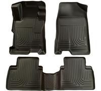Husky Liners Weatherbeater Floor Mats | Fits 2004-2009 Toyota Prius | Front & 2nd Row, 3-pc Black - 98521