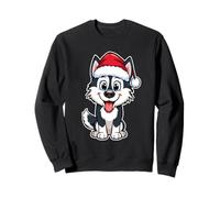 Husky Natalizio con Cappello Rosso Design Invernale Felpa