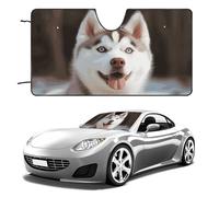 Husky - Parasole universale riflettente per auto, berlina, SUV, camion, per finestrini anteriori, pieghevole, parasole, blocca i raggi UV e mantiene l'interno fresco, 140 x 7 cm