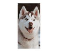 Husky Piquant Copertura per porta del cane primaverile estate da appendere bandiera portico cartello all'aperto stagionale vacanza cortile decorazione per porta d'ingresso e portico