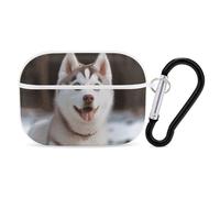 Husky Piquant Dog AirPods Pro Custodia protettiva con anello portachiavi, custodia protettiva rigida in PC per AirPods Pro 2a generazione, per donne e uomini, facile da aprire, protezione completa